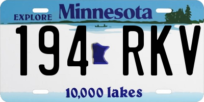 MN license plate 194RKV