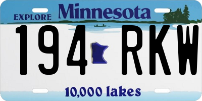 MN license plate 194RKW