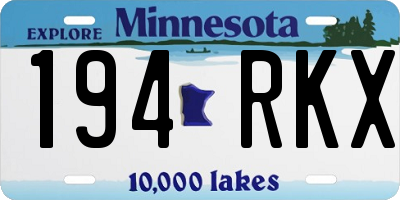 MN license plate 194RKX