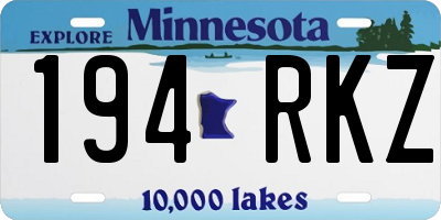 MN license plate 194RKZ