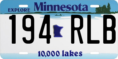 MN license plate 194RLB
