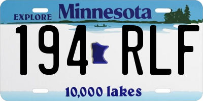 MN license plate 194RLF