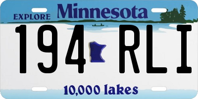 MN license plate 194RLI