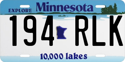 MN license plate 194RLK