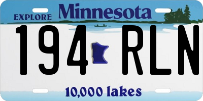MN license plate 194RLN