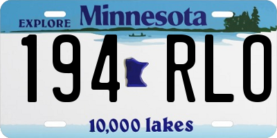 MN license plate 194RLO