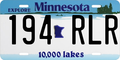 MN license plate 194RLR