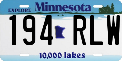MN license plate 194RLW