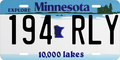 MN license plate 194RLY