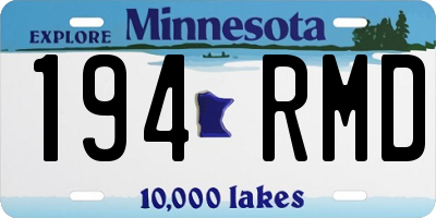 MN license plate 194RMD