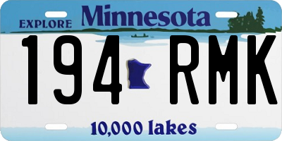 MN license plate 194RMK