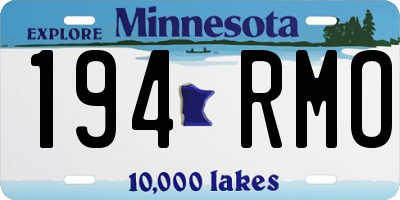 MN license plate 194RMO