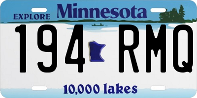 MN license plate 194RMQ
