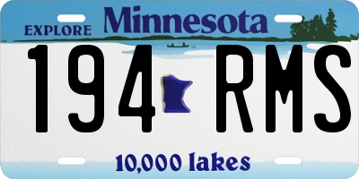 MN license plate 194RMS