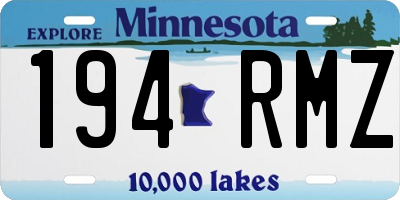 MN license plate 194RMZ