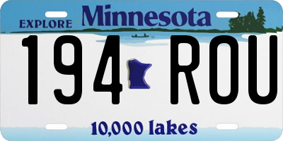 MN license plate 194ROU