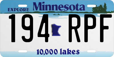 MN license plate 194RPF