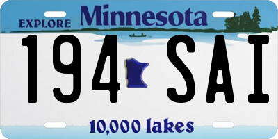 MN license plate 194SAI
