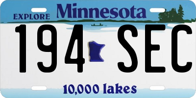 MN license plate 194SEC