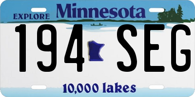 MN license plate 194SEG