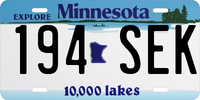 MN license plate 194SEK