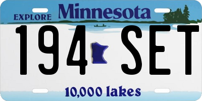 MN license plate 194SET