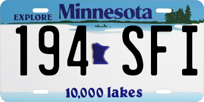 MN license plate 194SFI