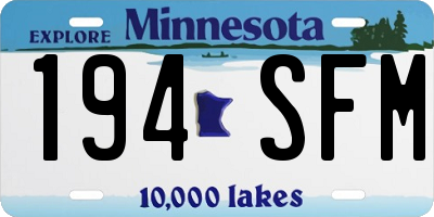 MN license plate 194SFM