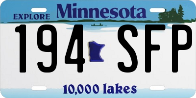 MN license plate 194SFP