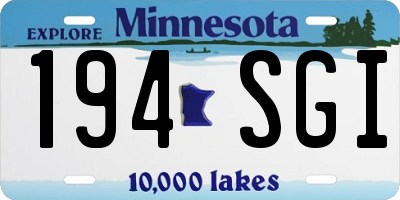 MN license plate 194SGI