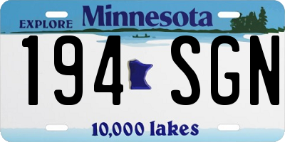 MN license plate 194SGN