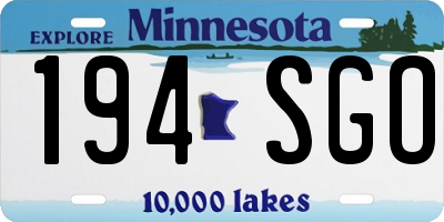MN license plate 194SGO