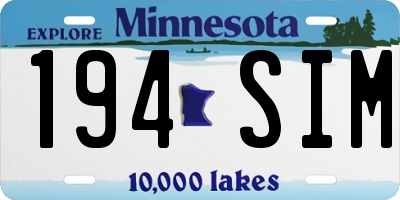 MN license plate 194SIM