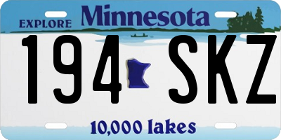 MN license plate 194SKZ