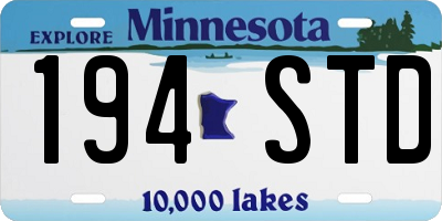 MN license plate 194STD