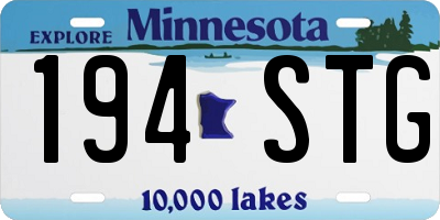 MN license plate 194STG