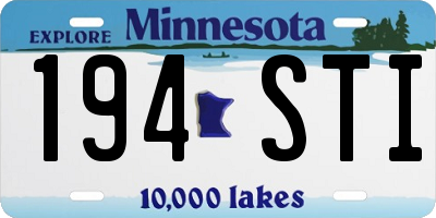 MN license plate 194STI