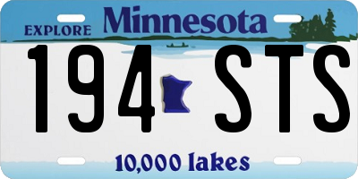 MN license plate 194STS