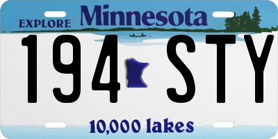 MN license plate 194STY