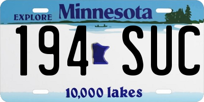 MN license plate 194SUC