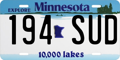 MN license plate 194SUD