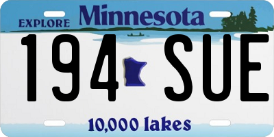 MN license plate 194SUE