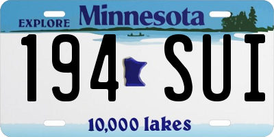 MN license plate 194SUI