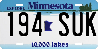 MN license plate 194SUK