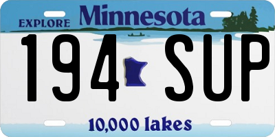 MN license plate 194SUP