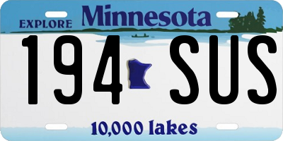 MN license plate 194SUS