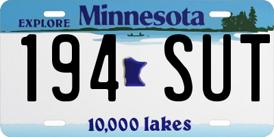 MN license plate 194SUT