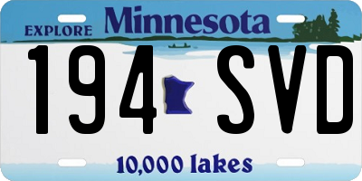 MN license plate 194SVD