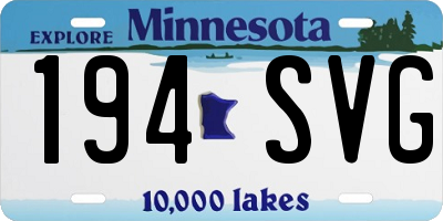 MN license plate 194SVG