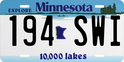 MN license plate 194SWI